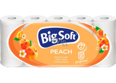 Big Soft brzoskwinia 2-warstwowy papier toaletowy, 10 rolek, 19,3 m rolka