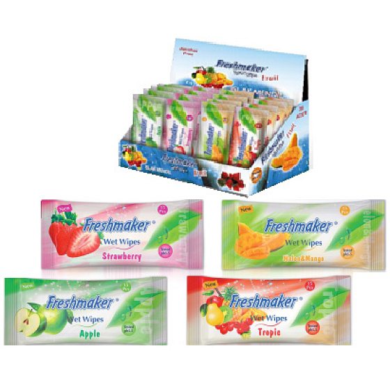 Freshmaker Wet Wipes Fruit kosmetické vlhčené ubrousky 15 kusů