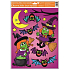Okenní fólie bez lepidla s glitrem Halloween čarodějnice 42 x 30 cm