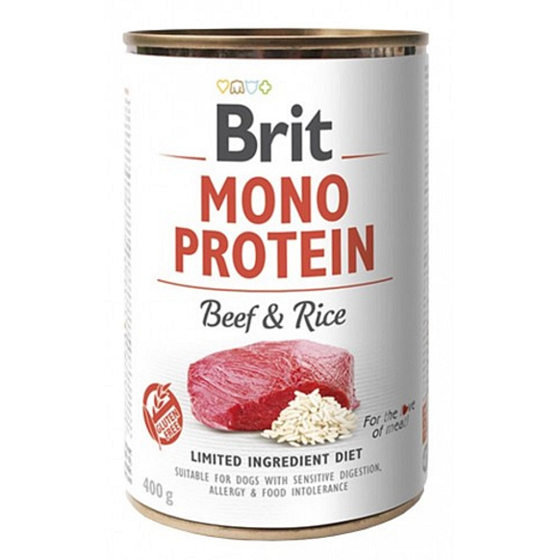Brit Mono Protein Hovězí s rýží kompletní krmivo pro psy 400 g