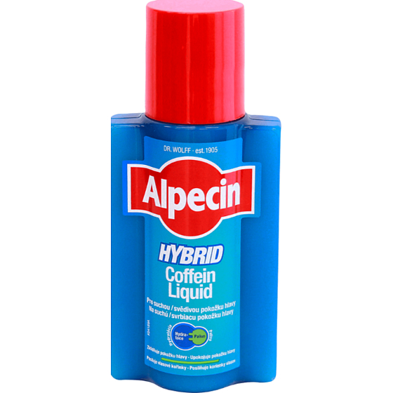 Alpecin Hybrid Coffein Liquid tonikum zabraňuje dědičnému vypadávání vlasů pro citlivou, svědivou pokožku 200 ml