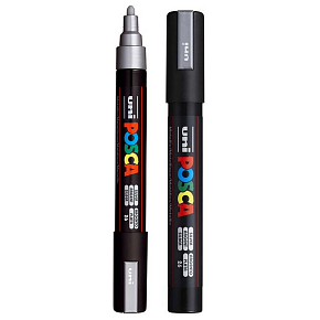 Posca Uniwersalny akrylowy marker 1,8 - 2,5 mm Srebrny PC-5M
