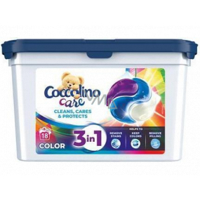 Coccolino Care Cleans, Cares & Protects 3w1 kapsułki do prania do kolorowych tkanin 18 dawek 486 g Coccolino Care Cleans, Cares & Protects 3w1 kapsułki do prania do kolorowych tkanin 18 dawek 486 g