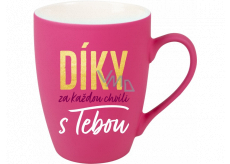 Albi Sametowy kubek Dziękuję za każdą chwilę różowy 300 ml