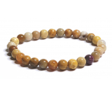Korąl skamieniała Chryzanténum bransoletka elastyczna naturalny kamień, kuleczka 6 mm / 16 - 17 cm