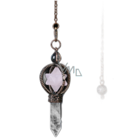 Różowy Merkaba wahadło + czarny kamień + brąz, wisiorek z naturalnego kamienia 7,7 cm, łańcuszek ok. 26,5 cm Różowy Merkaba wahadło + czarny kamień + brąz, wisiorek z naturalnego kamienia 7,7 cm, łańcuszek ok. 26,5 cm
