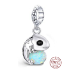 Charm Srebrny 925 Chameleon z opalem, zawieszka na bransoletkę