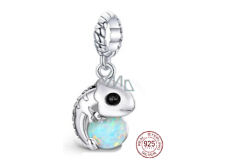 Charm Srebrny 925 Chameleon z opalem, zawieszka na bransoletkę