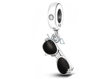 Charm Srebrna 925 Słoneczne okulary, zawieszka na bransoletkę symbol