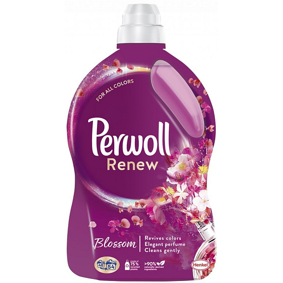 Perwoll Renew Blossom 3v1 tekutý prací gel na všechny druhy prádla 54 dávek 2,97 l