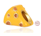 Zawieszka Srebrna 925 Emmental - ser, koralik do bransoletki, jedzenie i picie