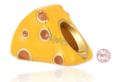Zawieszka Srebrna 925 Emmental - ser, koralik do bransoletki, jedzenie i picie