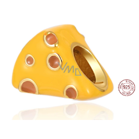 Zawieszka Srebrna 925 Emmental - ser, koralik do bransoletki, jedzenie i picie