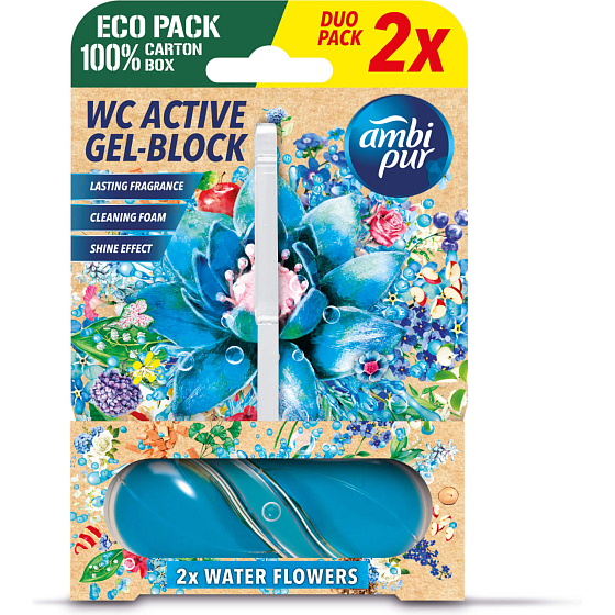 Ambipur WC Active gel-blok wodne kwiaty 2 x 45 g