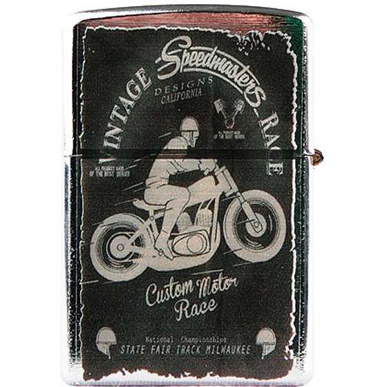 Bohemia Gifts Retro zapalovač kovový benzínový s potiskem Speedmasters 5,5 x 3,5 x 1,2 cm
