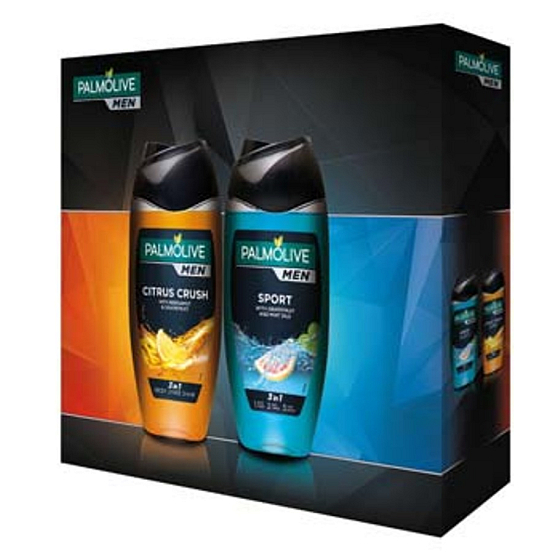 Palmolive Men Citrus Crush 3v1 sprchový gel na tělo 250 ml + Sport sprchový gel 250 ml, kosmetická sada