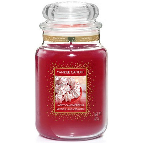 Yankee Candle Candy Cane Meringue - Sněhové pusinky vonná svíčka Classic velká sklo 623 g