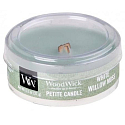 WoodWick White Willow Moss - Vrba a mech vonná svíčka s dřevěným knotem petite 31 g