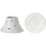 Yankee Candle White Hearts stínítko malé 8 x 9 cm + talíř malý 9 x 9 cm na svíčku malou Classic