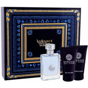 Versace Pour Homme toaletní voda po muže 50 ml + balzám po holení 50 ml + sprchový gel 50 ml, dárková sada pro muže