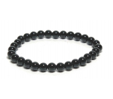 Onyx czarny bransoletka elastyczna naturalny kamień, kuleczka 6 mm / 16 - 17 cm, kamień żywotny siły
