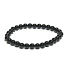 Onyx czarny bransoletka elastyczna naturalny kamień, kuleczka 6 mm / 16 - 17 cm, kamień żywotny siły
