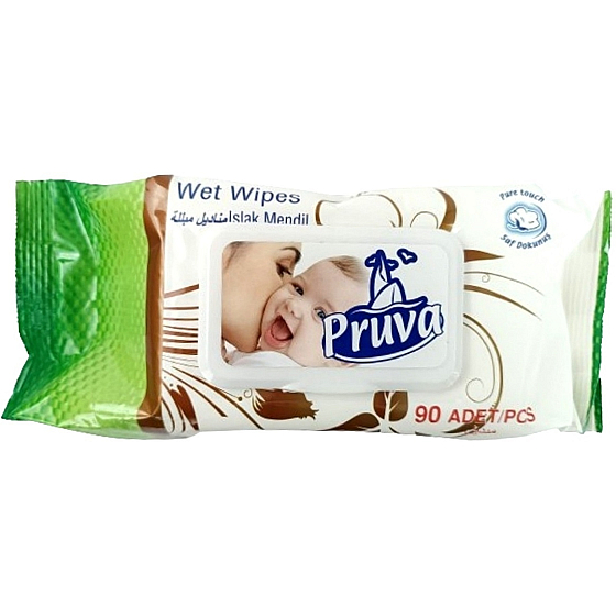 Kalyon Pruva Elegance vlhčené ubrousky s vyváženou hodnotou pH pro děti 90 kusů