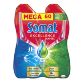Somat Excellence Duo żel do zmywarki dla perfekcyjnej czystości i błyszczącego blasku 60 dawek 2 x 540 ml, duopack