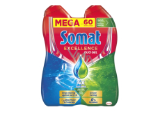 Somat Excellence Duo żel do zmywarki dla perfekcyjnej czystości i błyszczącego blasku 60 dawek 2 x 540 ml, duopack