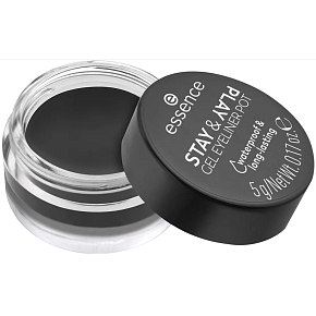 Essence Stay & Play Waterproof żelowe eyeliner 01 Czarne 5 g