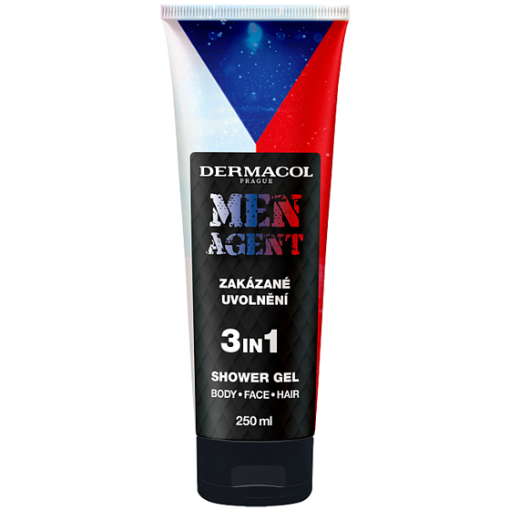 Dermacol Men Agent Zakázané uvolnění, sprchový gel 3v1 pro muže, 250 ml
