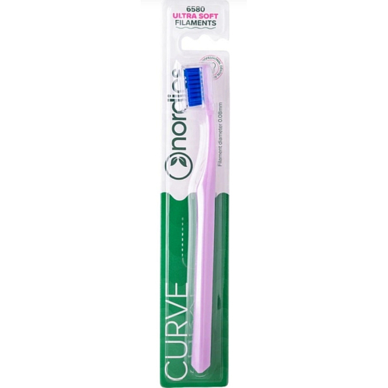 Nordics Curve Ultra Soft zubní kartáček extra měkký 6580, růžový 1 kus