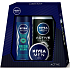 Nivea Men Univerzální krém 30 ml + Active Clean sprchový gel 250 ml + Fresh Ocean 48h deodorant sprej 150 ml, kosmetická sada