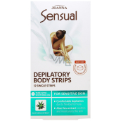 Joanna Sensual Aloes Vera woskowe plastry depilacyjne na ciało 12 sztuk i delikatny olejek 10 ml