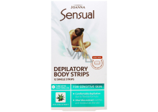 Joanna Sensual Aloes Vera woskowe plastry depilacyjne na ciało 12 sztuk i delikatny olejek 10 ml