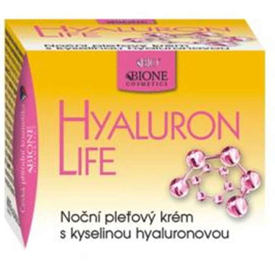 Bione Cosmetics Hyaluron Life z kwasem hialuronowym nocny krem do twarzy dla wszystkich typów skóry 51 ml