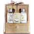 Idc Institute Organica Coconut Oil sprchový gel 120 ml + tělové mléko 120 ml + mýdlo 90 g v dřevěné krabičce, kosmetická sada