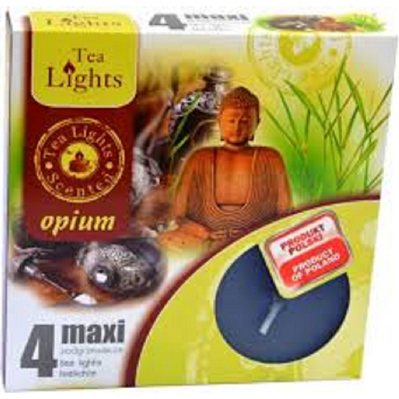Tea Lights Opium vonné čajové svíčky Maxi 4 kusy