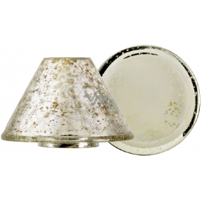 Yankee Candle Kensington stínítko velké 10 x 15 cm + talíř velký 12 x 12 cm na střední a velkou vonnou svíčku Classic