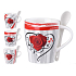 Emocio Hrnek keramika Růže v srdci 340 ml, set