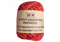 Albi Jutový dekorační provázek Červený 10 m