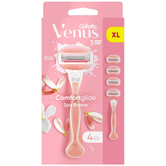 Gillette Venus ComfortGlide Spa Breeze maszynka do golenia z 3 ostrzami + 4 wymienne wkłady dla kobiet
