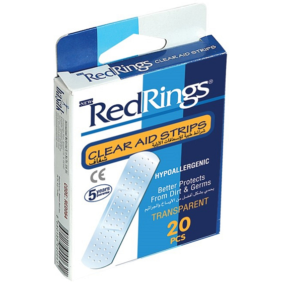 RedRings Transparent polštářková náplast bílá 20 kusů