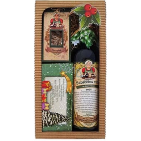 Bohemia Gifts Babiččino macerační víno (červené) 0,75 l + koření k maceraci (anýz) + vánoční oříšková čokoláda 100 g, dárková sada