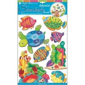 Naklejki na ścianę z twardego papieru rybki 50 x 30 cm 1 arkusz