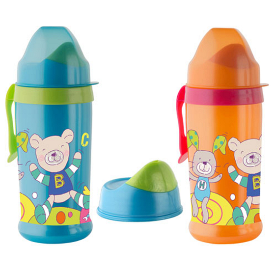 Rotho Babydesign Cool Friends 12+ měsíců nekapající láhev plastová - sosák s ventilkem 360 ml