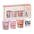 Yankee Candle Mothers Day - Den matek Floral Candy - Dortík s květy + Blush Bouquet - Růžová kytice + Sun Drenched Apricot Rose - Vyšisovaná meruňková růže + Midnight Jasmine - Půlnoční jasmín votivní svíčka 4 x 49 g, dárková sada