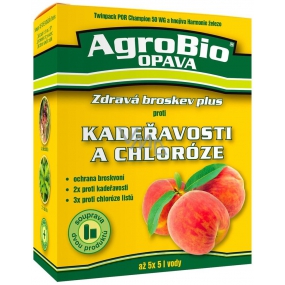 AgroBio Zdravá broskev Plus Champion 50 WG 2 x 20 g + Harmonie Železo 30 ml pro ošetření broskvoní proti kadeřavosti a chloróze listů, souprava dvou produktů 22090106+0034, 9/2026