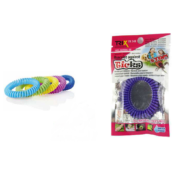 Trixline Repelentní voděodolný náramek - gumička proti klíšťatům Eukalyptus1 kus, TR 248 náhodný výběr barvy