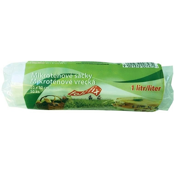 Folifix Food Bags Mikrotenové sáčky na roli 1 litr, 20 x 30 cm 50 kusů